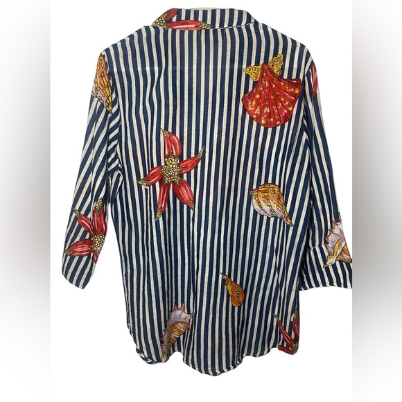 Antica Sartori by Giacomo Cinque Size Medium Beach Button Up Embroidered - Picture 4 of 4